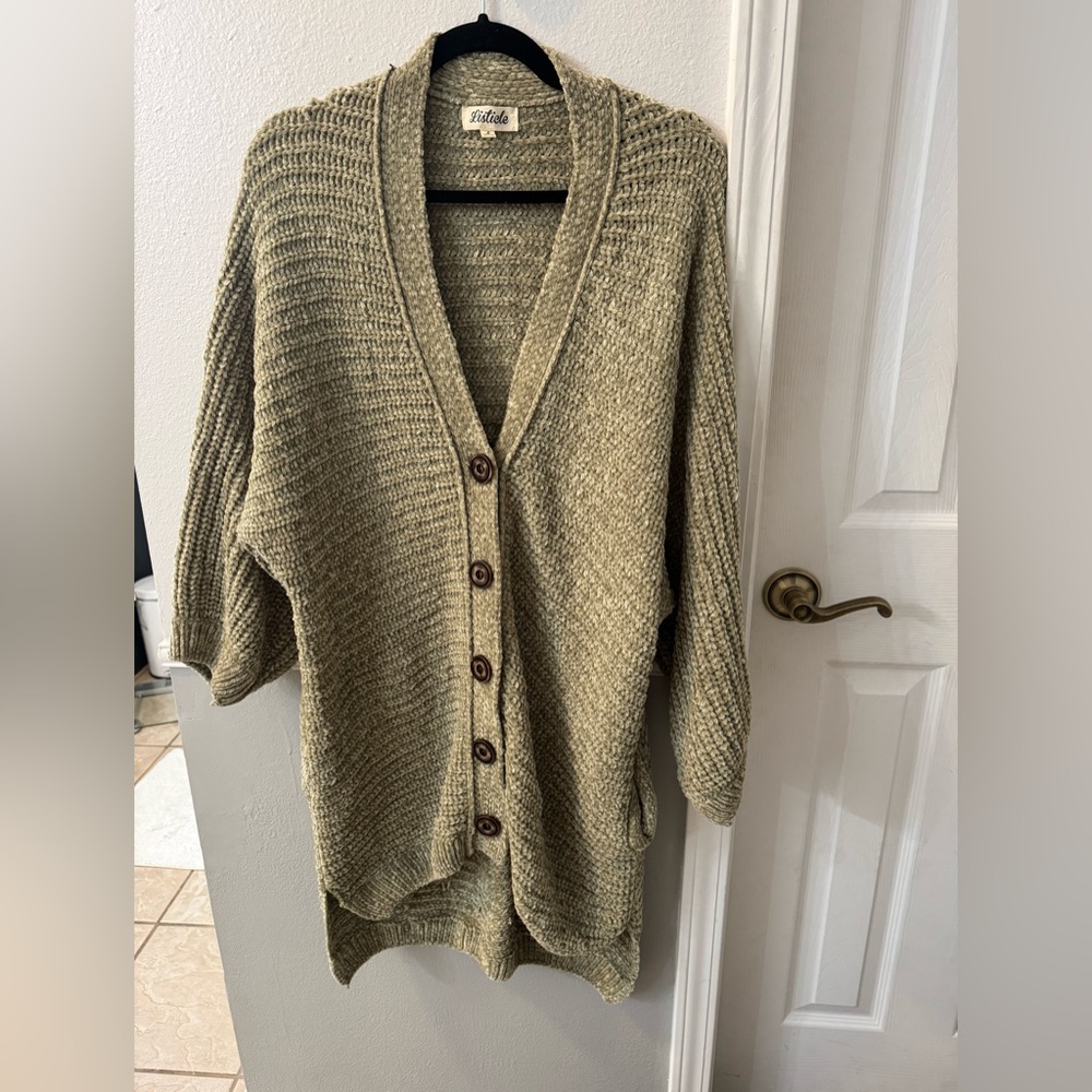 Listicle Olive Button-Up Cardigan